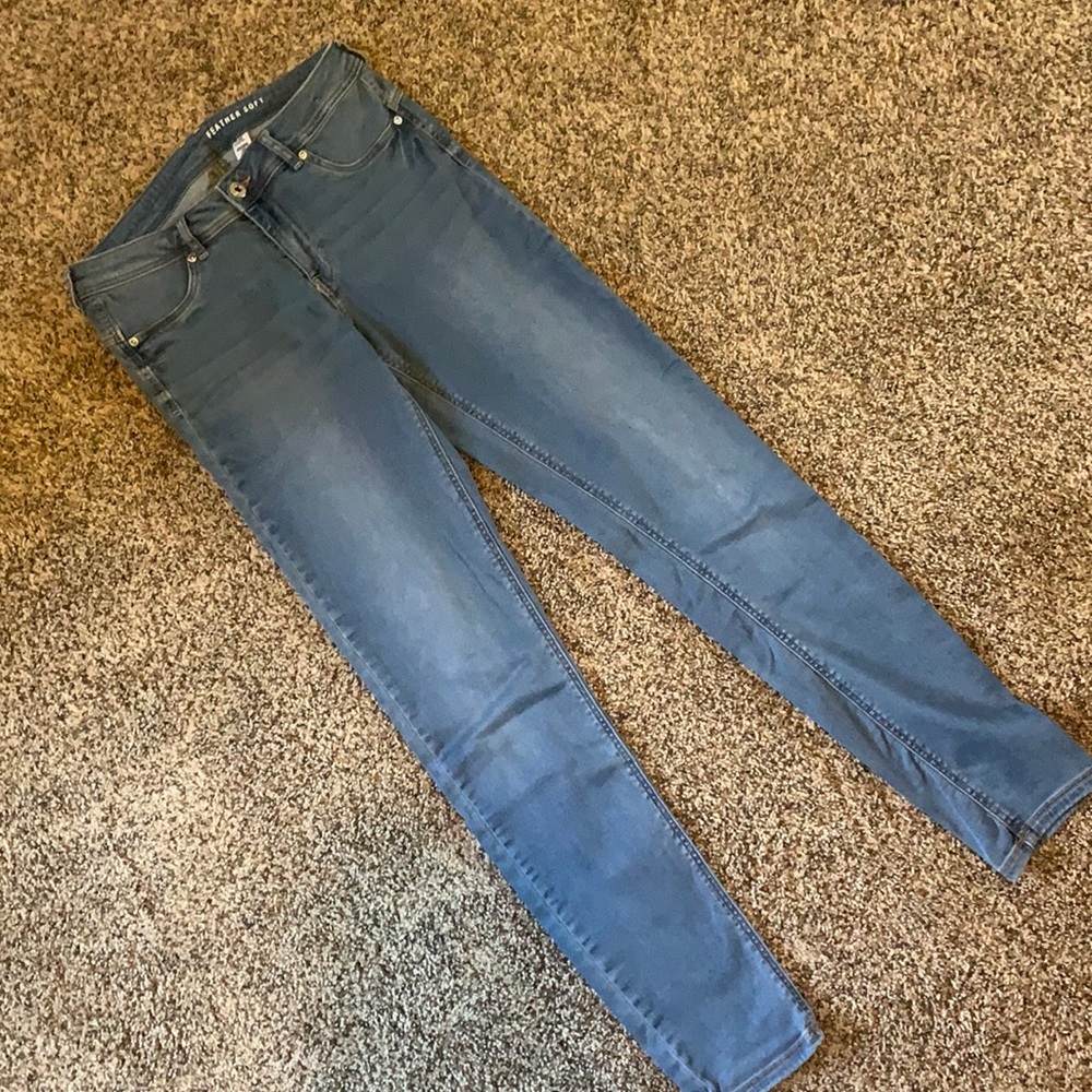H&M feather soft knit denim jeggings 31 low waist